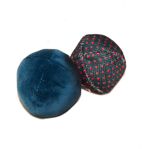 Katzenspielzeug Retro Bälle Punkte Blau - Textil - 6 x 6 x 6 cm