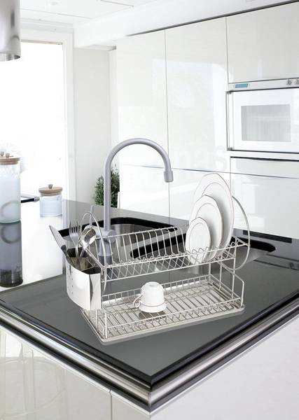Geschirrabtropfer Exclusiv Duo Edelstahl - Silber