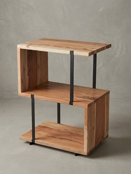 Beistelltisch ARPINO Beige - Akazie - 45 x 60 x 30 cm