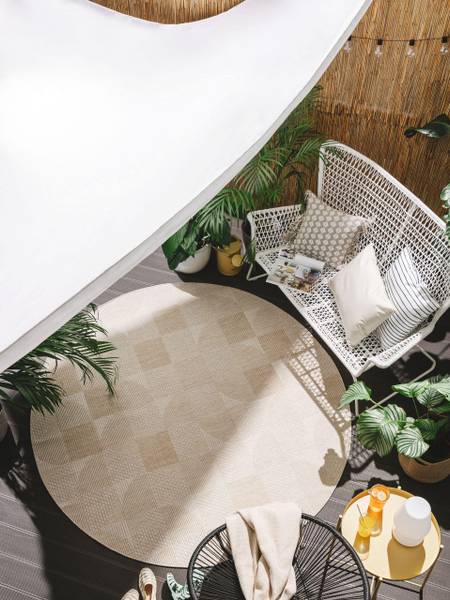 In-/Outdoorteppich Bronco Creme - 160 x 160 cm