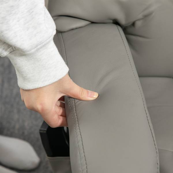 Relaxsessel mit Fußhocker 700-008V92GY Grau - Kunstleder - 80 x 102 x 76 cm