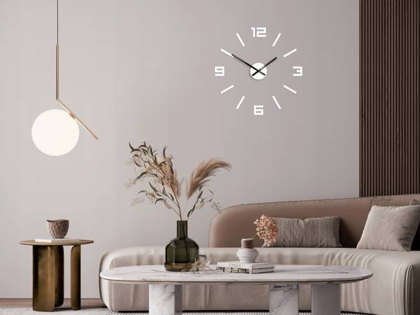 Wanduhr Arabic Glas Weiß