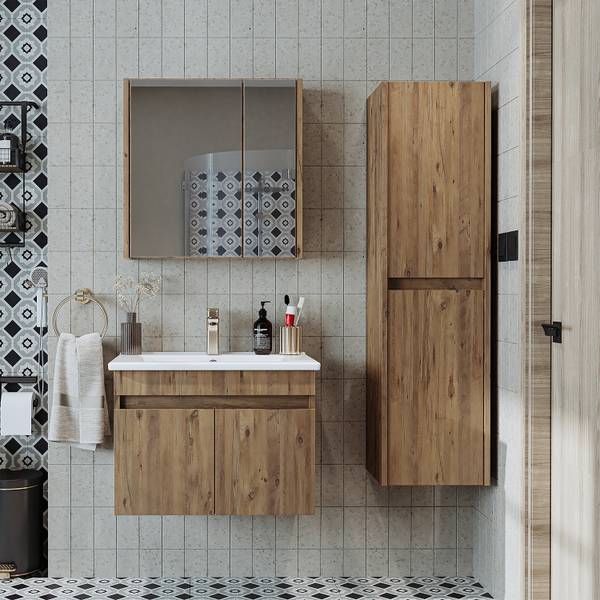 Badmöbel Set ATRIA-65 4-teilig Eiche Antik Dekor