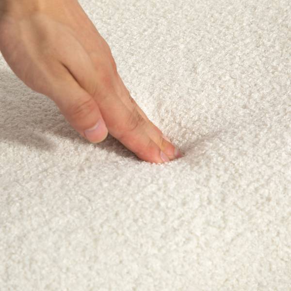 Schaukelstuhl 83B-106V00CW Weiß - Polyester - Teddystoff - Samt - Buche - 65 x 98 x 90 cm