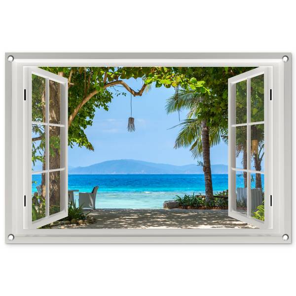 GARTENPOSTER Palmenstrand 90 x 60 cm