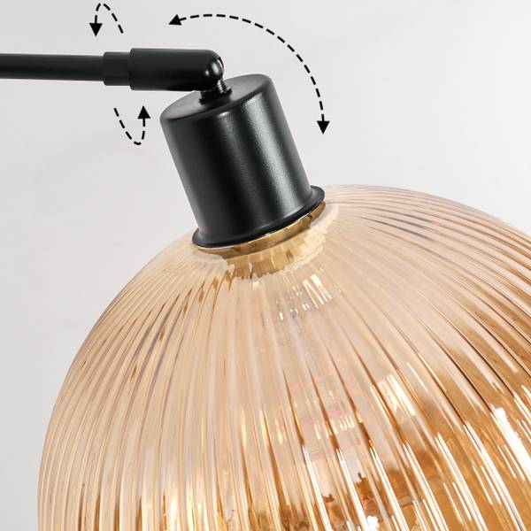 Stehlampe Cesaro Orange - Aluminium - Klarglas - Marmor - 45 x 170 x 136 cm