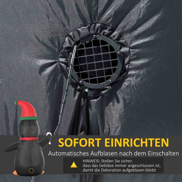 Aufblasbar Weihnachtsdeko 844-306V90BK Textil - 100 x 250 x 162 cm