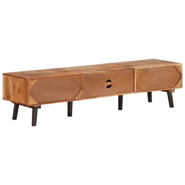 TV-Schrank D959 Braun - Massivholz - 35 x 35 x 145 cm