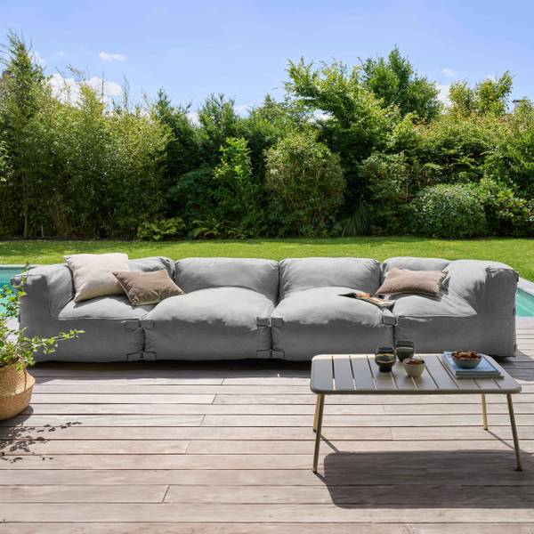 Sofa Mixi 4er-Set Grau - Textil - 85 x 65 x 340 cm