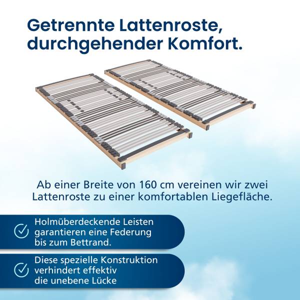 Lattenrost 7-Zonen Balance  2er Set 200 x 200 cm
