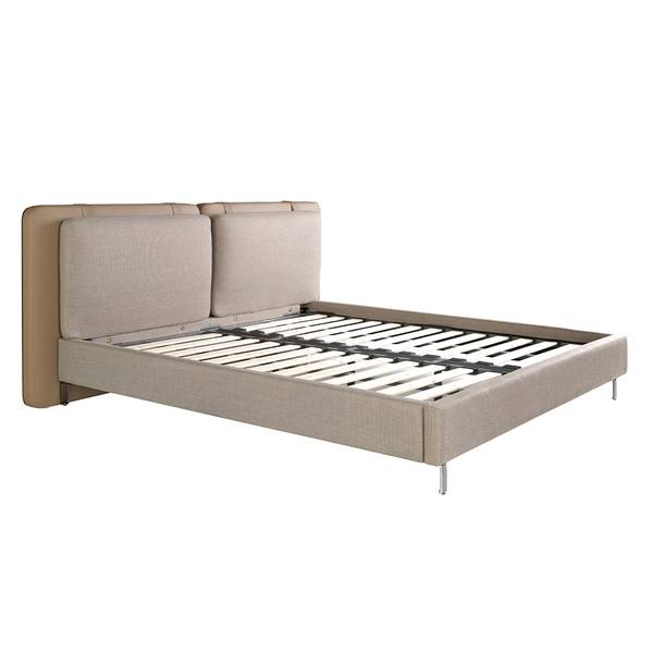 Bed 7154 grijs - structuurstof - geweven stof - 217 x 100 x 222 cm