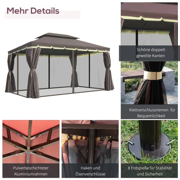 Gartenpavillon 01-0879 Metall - 290 x 280 x 390 cm