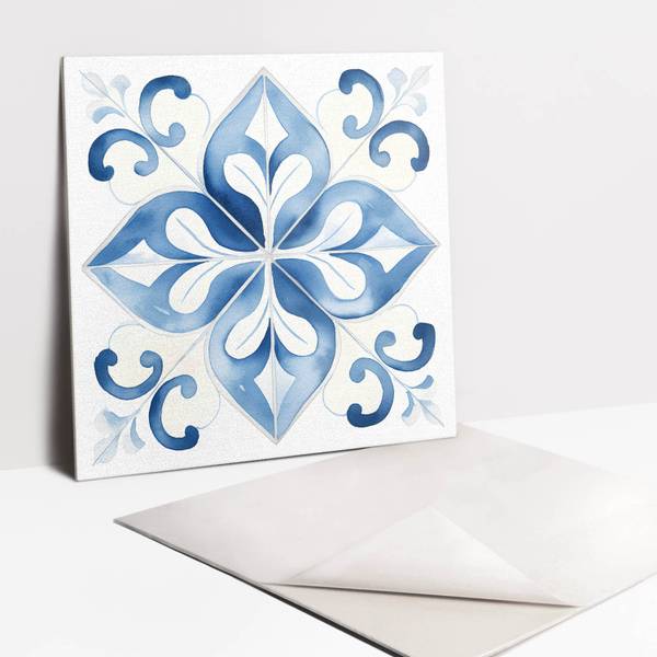 Selbstklebende Fliesen (9 St.) Aquarell Blau - Polyester PVC - 30 x 30 x 1 cm