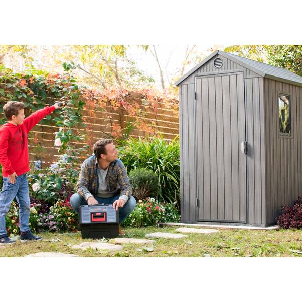 Gartenhaus Darwin Grau - Kunststoff - 185 x 205 x 126 cm