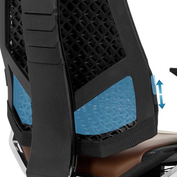 Bürostuhl GENIDIA PRO Schwarz - Braun - Höhe: 119 cm - Echtleder - Textil