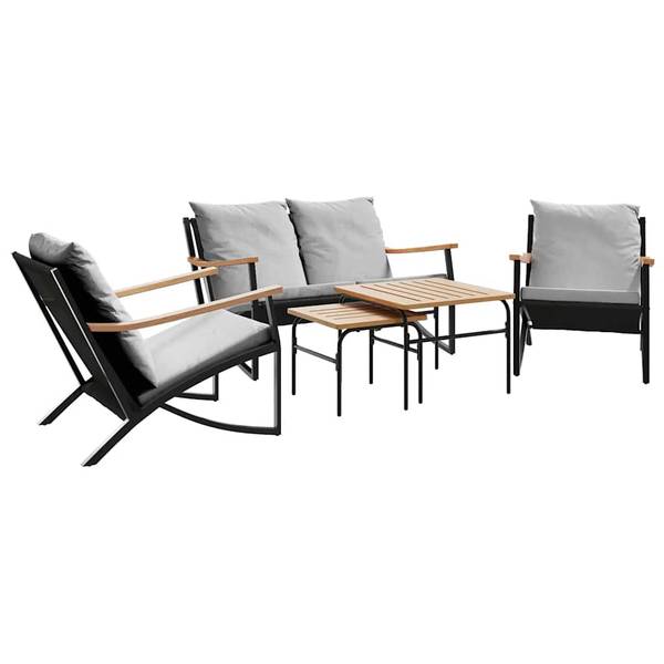Garten-Lounge-Set 3283638 5-teilig Schwarz - Metall - 65 x 68 x 79 cm