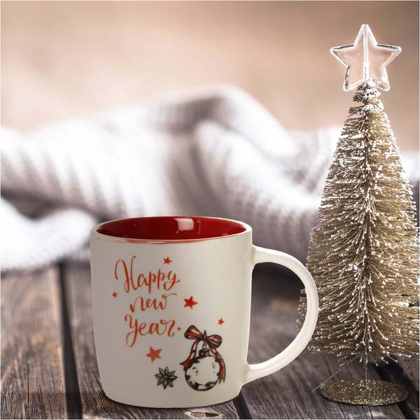 Becher Weihnachtsbecher Weiß - Keramik - 9 x 10 x 9 cm