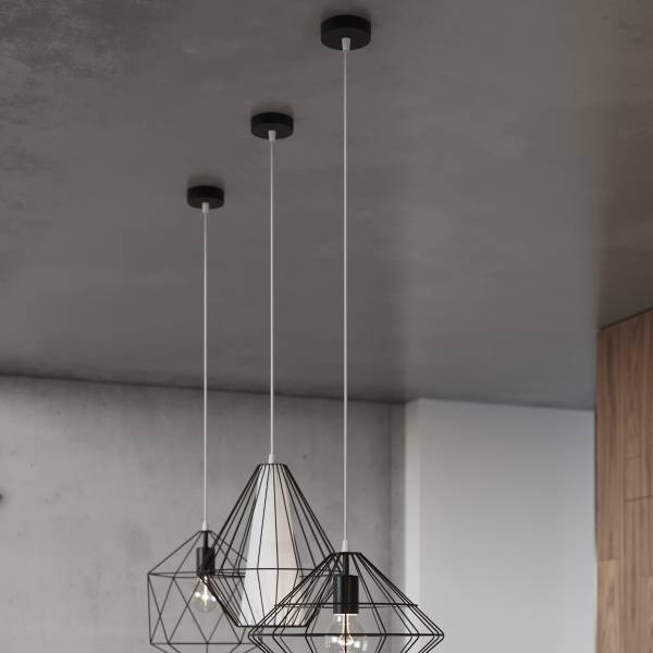 Pendelleuchten Demi Schwarz - Stahl - 28 x 130 x 28 cm