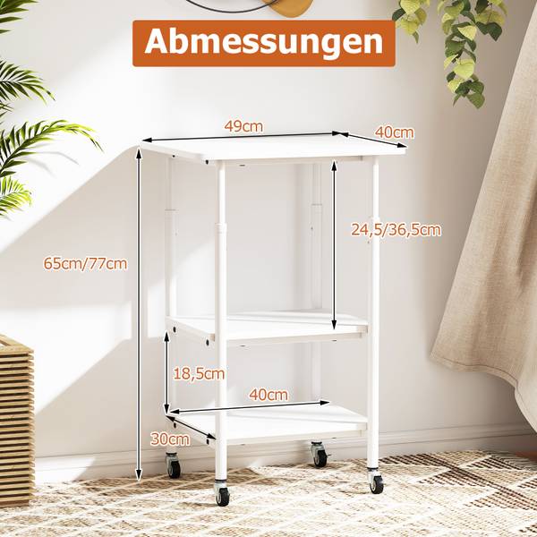 DruckerständerVH34064ITDE Weiß - Holzwerkstoff - 40 x 65 x 49 cm