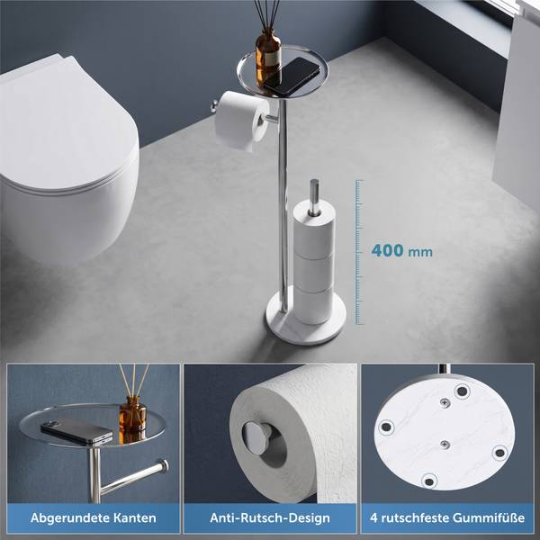 Toilettenpapierhalter Lino-06 Silber