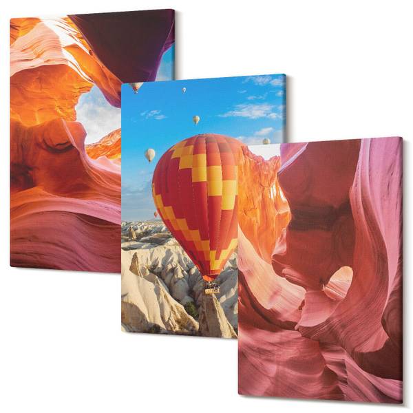 Leinwandbilder Wüste Ballons 3er Set 20 x 30 cm - Anzahl Teile im Set: 3