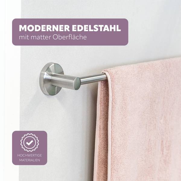 Badetuchstange Piazza 91552 Silber - Metall - 76 x 6 x 6 cm