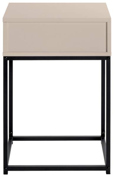 Nachtkästchen ILVA Beige - Schwarz - Holzwerkstoff - Metall - 40 x 60 x 28 cm