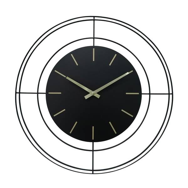 Wanduhr  Amla Schwarz - Metall - 5 x 50 x 50 cm