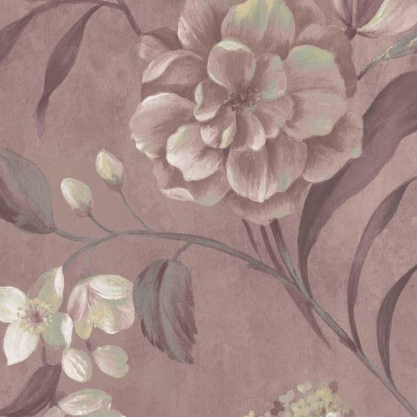 Vliestapete Blairmore Blumen Violett - Fleece - 52 x 1000 x 2 cm