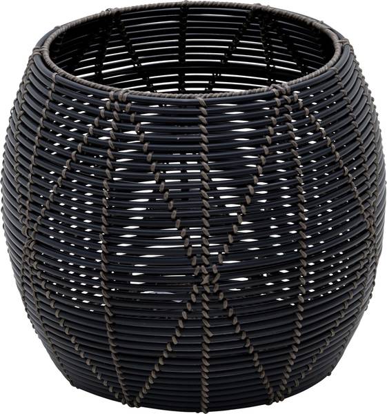 Holzhocker BIRMA Schwarz - Metall - 46 x 43 x 46 cm