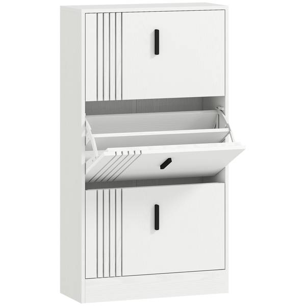 Schuhschrank 837-416V90WT Weiß - Aluminium - 24 x 117 x 63 cm