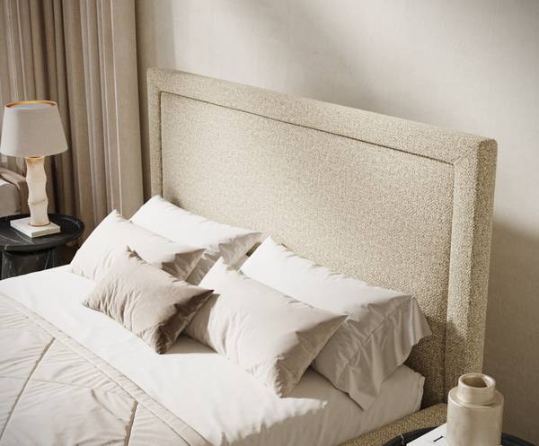 Gestoffeerd bed Ordina I beige - Ligoppervlak breedte: 180 cm