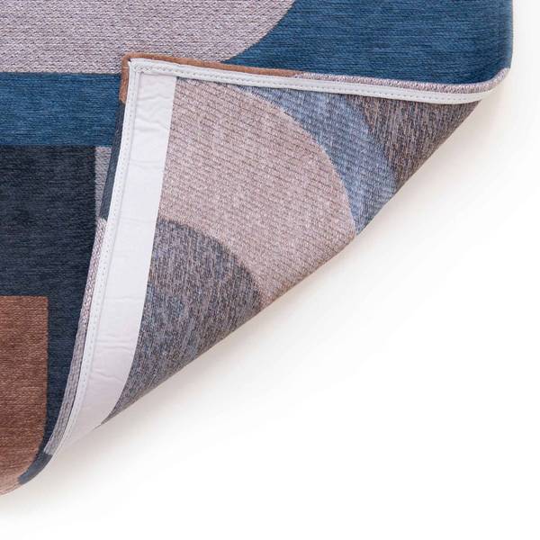 Teppich Module, Drinnen/Draußen waschbar Blau - Textil - 80 x 1 x 250 cm