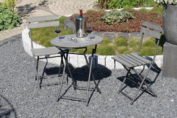 Balkonmöbel-Set ULF Grau - Kunststoff - 60 x 70 x 60 cm