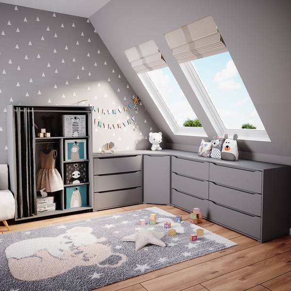 Kleiderschrank Doros 40644 Grau