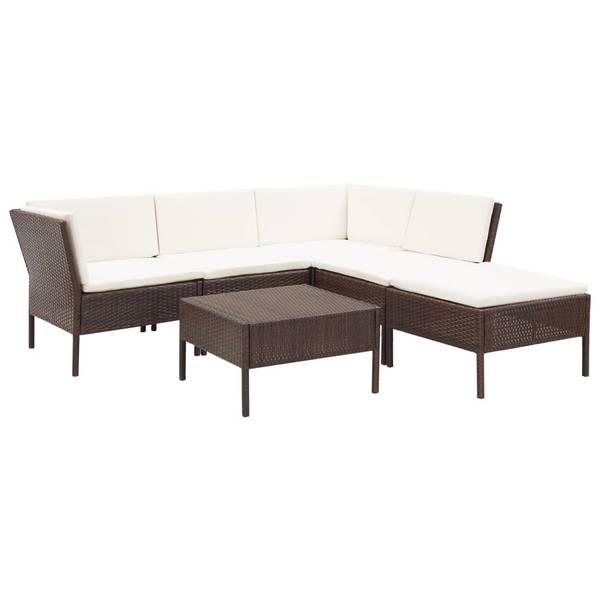 Garten-Lounge-Set 3001261-2 (6-teilig) Braun - Polyester - Stahl - 60 x 35 x 60 cm