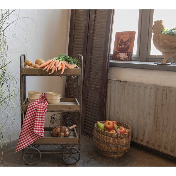 Bloempot Kip Sitisi bruin - plaatmateriaal op houtbasis - 18 x 40 x 35 cm