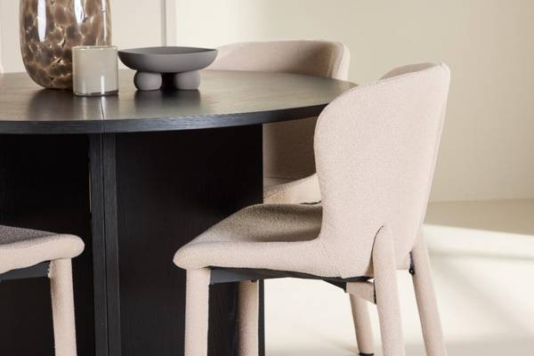 Essgruppe Strada 5-teilig Beige - Schwarz - Holzwerkstoff - 120 x 74 x 120 cm