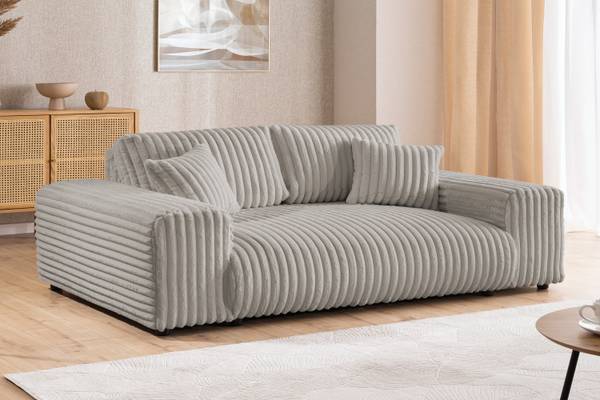 Sofa 3 Sitzer Mollis Hellgrau