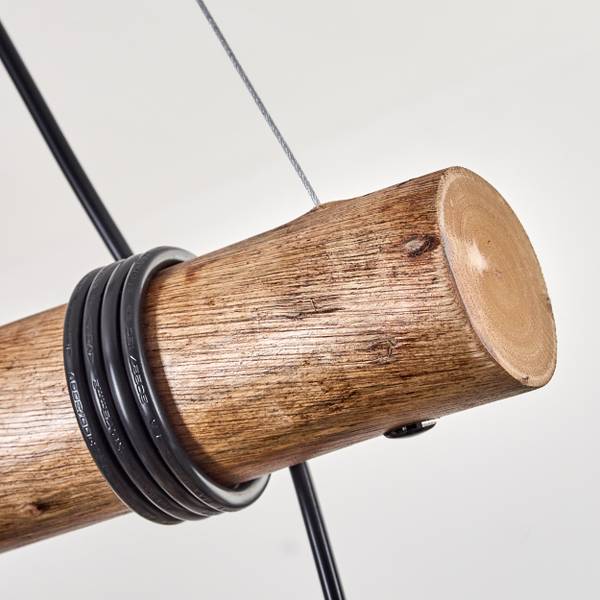Pendelleuchte Cesaro Gelb - Eukalyptus - Aluminium - Klarglas - 10 x 150 x 80 cm