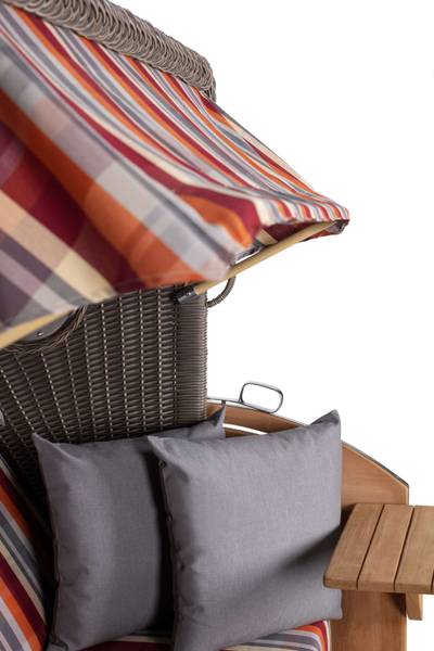 Strandkorb Schillig 2,5 Sitzer Rot - Teakholz - 142 x 170 x 95 cm
