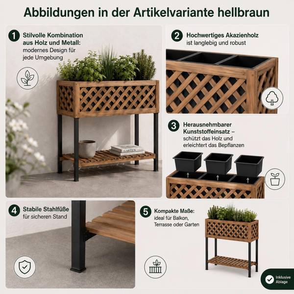 Pflanzkasten P86 Hellbraun