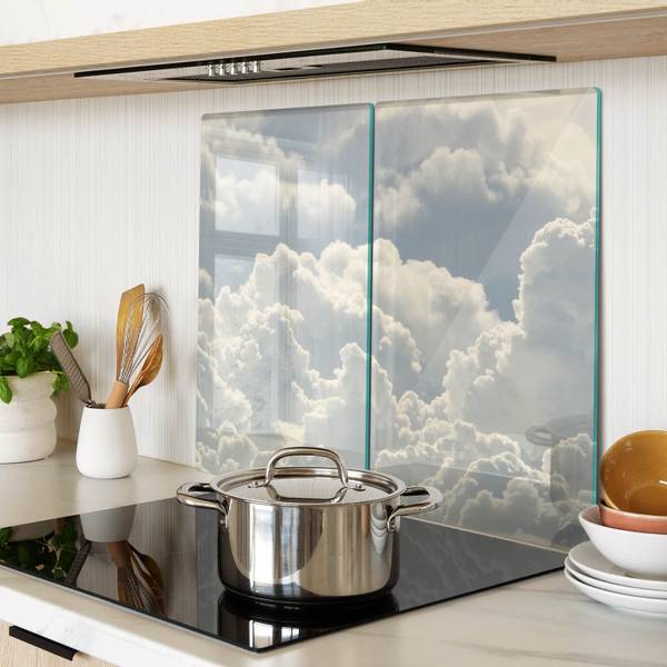 Snijplank Wolk 2-dlg wit - glas - 52 x 1 x 30 cm