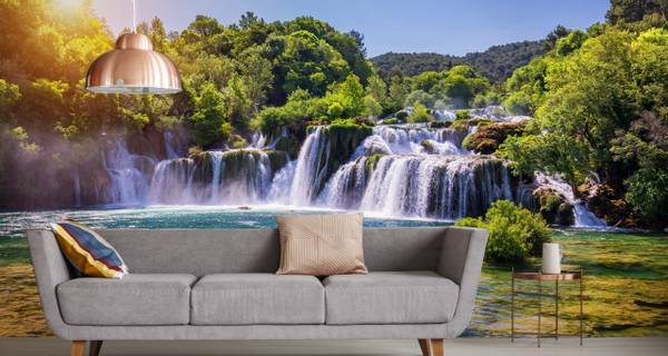 Fototapete WASSERFALL Landschaft 3D 135 x 90 x 90 cm