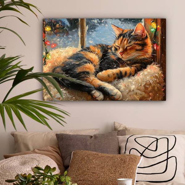 LEINWANDBILD Katze 90 x 60 cm
