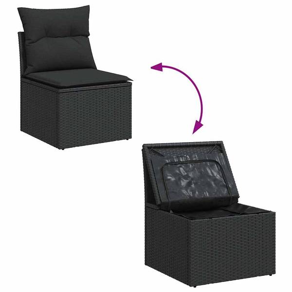 Salon de jardin 3036562-5 (lot de 5) Noir - Acacia - Acier - 62 x 69 x 62 cm