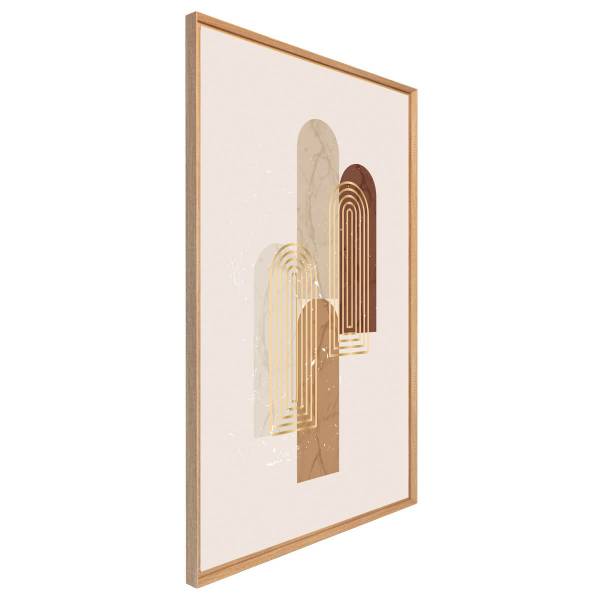 Tableau mural encadré filet or Beige - Acacia - 95 x 65 x 3 cm