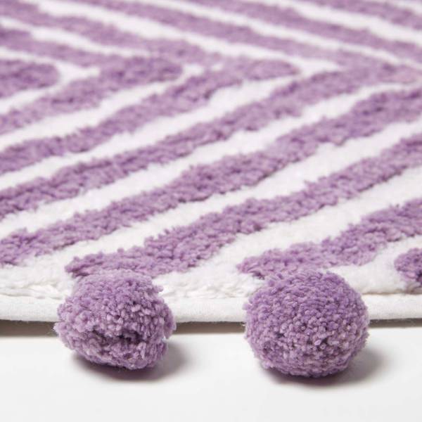 Badteppich mit Zickzack-Muster Violett