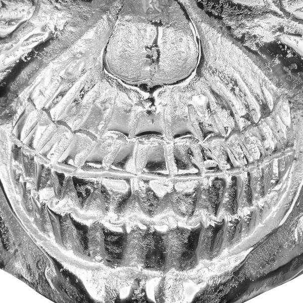 Deko Skull Wandskulptur Silber 42x30cm Silber - Samt - 3 x 42 x 30 cm