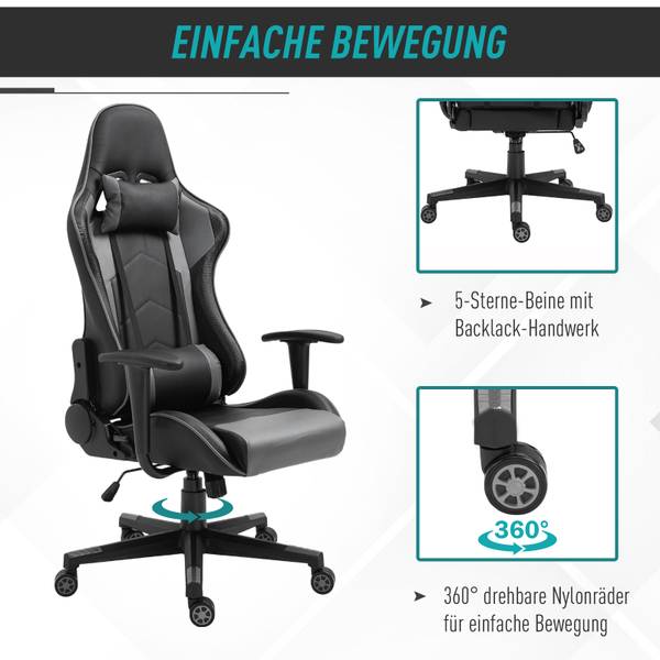 Gamingstoel 921-251 bruin - kunstleer - 74 x 136 x 68 cm